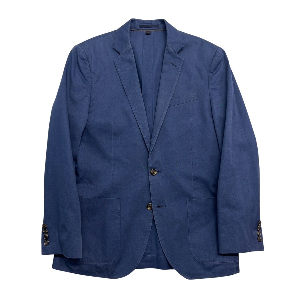 J Crew 36S Ludlow Navy Blue Unstructured Cotton Blazer‎ Jacket Sport Suit Coat